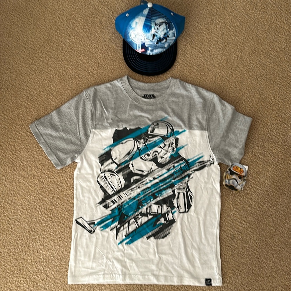Star Wars Boys Storm Trooper T-shirt and Hat combo